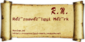 Rózsavölgyi Márk névjegykártya
