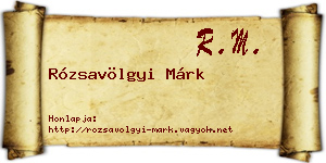 Rózsavölgyi Márk névjegykártya